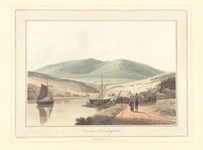 Cree-town, Kirkudbrightshire.  William Daniell.  (antique print)