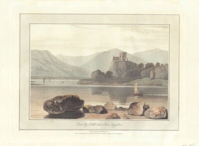 Dunolly Castle, near Oban, Argylshire.  William Daniell.  (antique print)