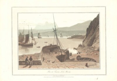 Pier at Tanera, Loch Broom - William Daniell.  (antique print)