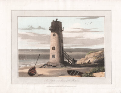 The Light - house on Point of Air Flintshire  -  William Daniell