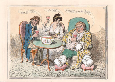 Gillray - Punch cure the Gout the Colic - and the Tisick