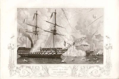 Admiral Sir E Lyons in the Agamemnon attacking Fort Constantine Oct 17 1854
