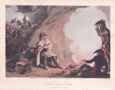 Bivouac in the Pyrenees.  The night before the Battle.