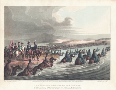The Boasted crossing of the Rhine at the opening of the Campaign in 1812, by N. Bonaparte.