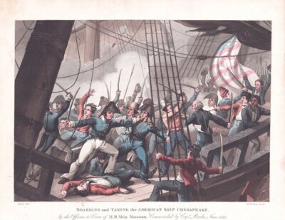 Boarding and taking the American ship Chesapeake....
