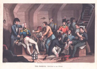 The Cockpit, Battle of the Nile.  (antique print)