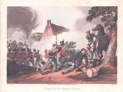 Death of Sir Thomas Picton.  (antique print)