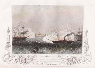 Gallant Affair of the Heckla and Arrogant cutting out a Russian Barque from under the Batteries of Eckness May 20th 1854 