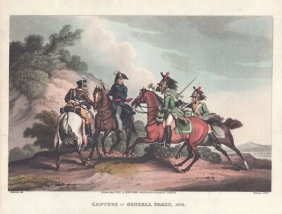 Capture of General Paget. 1812. (antique print)