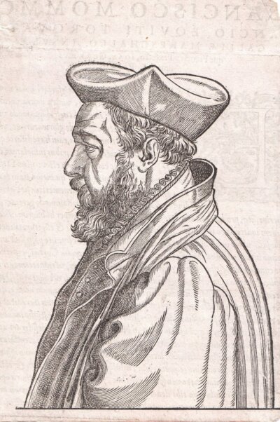 Jean de Gorris - (French physician and scholar.)  (antique print)