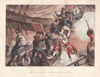 British Sailors boarding a Man of War.