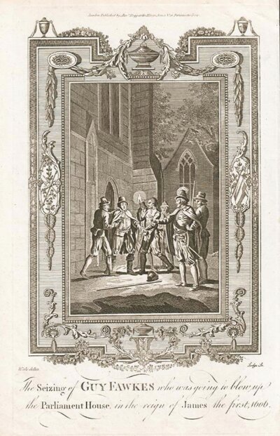 The Seizing of Guy Fawkes who was going to blow up the Parliament House in the reign of James the first 1606 