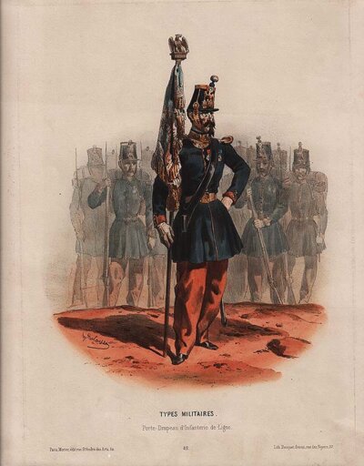 Types Militaires   Porte Drapeau d'Infanterie de Ligne
