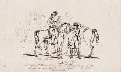 The Duke of Wellington having shown the Duke of Brunswick a letter changed his horse they then set off together