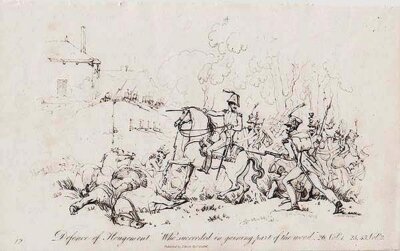 Defence of Hougomont  Who succeeded in gaining part of the wood
