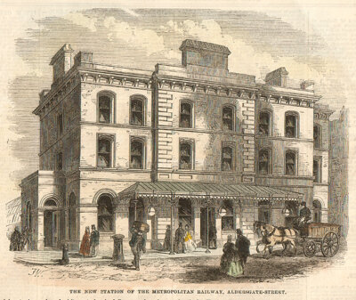 The New Station of the Metropolitan Railway Aldergate Street 