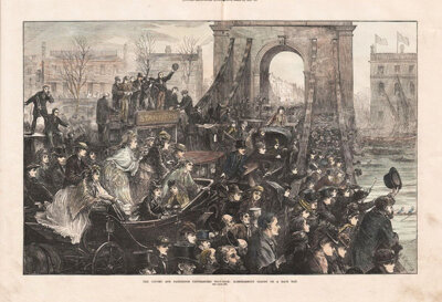 The Oxford and Cambridge Universities Boat Race - Hammersmith Bridge on Race Day