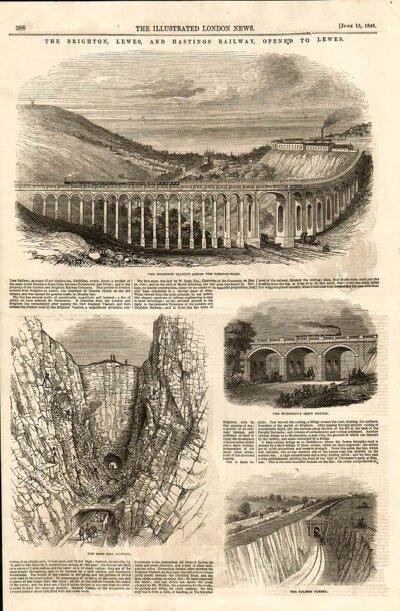 The Brighton Lewes and Hastings Railway opened to Lewes