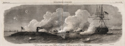 The Civil War in America :  Action between the Merrimac or Virginia and the Monitor in Hampton Roads 