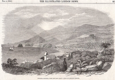 Funchal Madeira from the East Cliff  -  From an original sketch