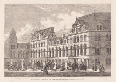 New Terminus Station of the Great Eastern Railway Liverpool Street City 