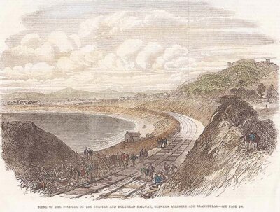 Scene of the disaster on the Chester and Holyhead Railway between Abergele and Llanddulas 
