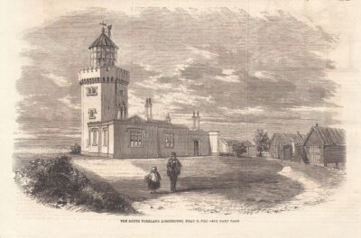 The South Foreland Lighthouse, near Dover.  (antique print)