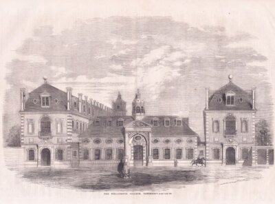 The Wellington College, Sandhurst.  (antique print)