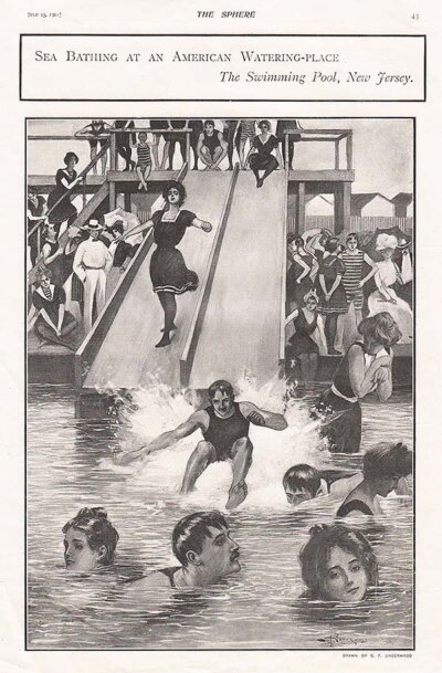 Sea Bathing at an American Watering Place  The Swimmijng Pool New Jersey
