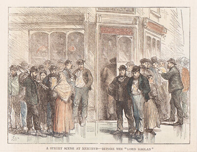 A Street Scene at Merthyr - Beford the Lord Raglan