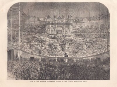  F�te of the National Temperance League at the Crystal Palace - 5,000 voices.  (antique print)