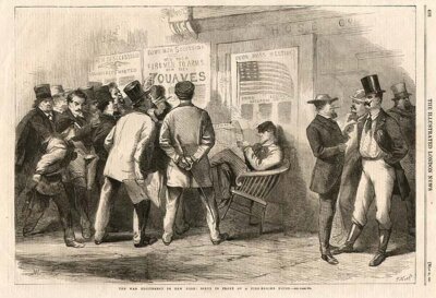 The War Excitement in New York:  Scene in front of a Fire Engine House