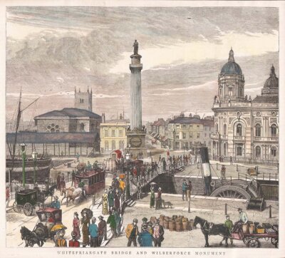 Whitefriargate Bridge and Wilberforce Monument.