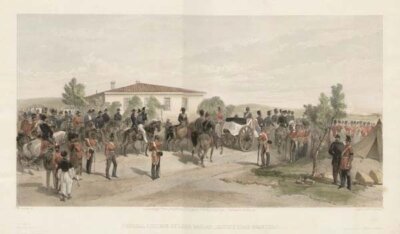 Crimean War - Funeral Cortege of Lord Raglan leaving Head Quarters