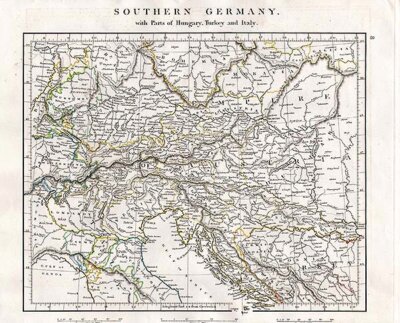 Southern Germany with parts of Hungary Turkey and Italy  -  Aaron Arrowsmith 