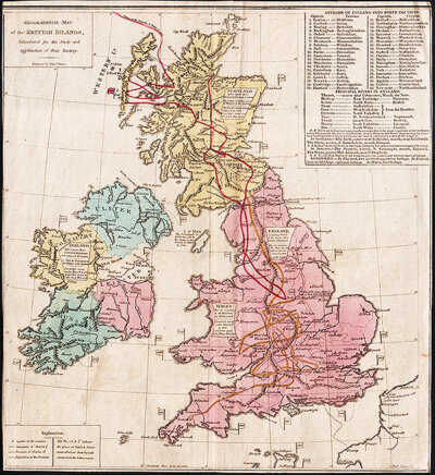 Geographical Map of the British Islands Calculated for the study and application of their history  Engraved by Benj Davies