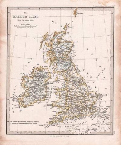 The British Isles from the year 1485.