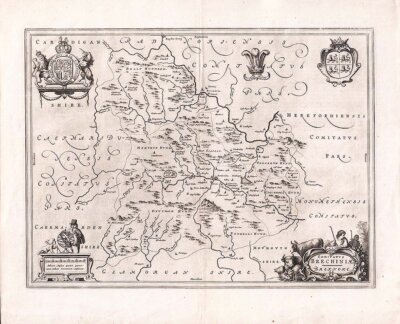 Joannes Blaeu  -  Comitatus Brechiniae Brecknoke