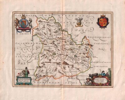 Joannes Blaeu  -  Comitatus Brechiniae Brecknoke