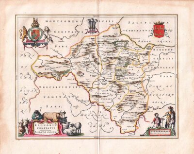 Johannes Blaeu - Radnoria Comitatus Radnorshire 