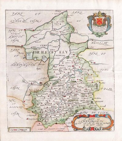 Richard Blome - A Mapp of Cambridge with the Isle of Ely 