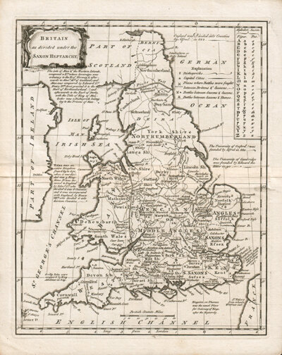 Britain as divided under the Saxon Heptarchy 