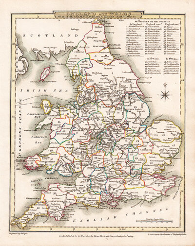 Cole & Roper  -  England and Wales with the Canals Navigable Rivers Railroads etc 