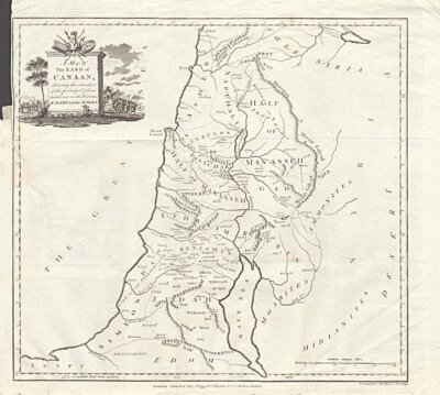  Map of the land of Canaan.....   (antique map)