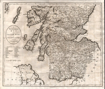 A New & Correct Map of the South Part of Scotland from the best Authorities  