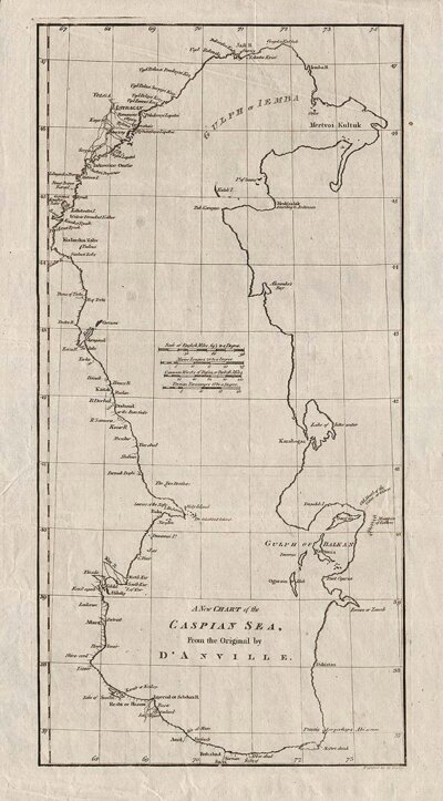 A New Chart of the Caspian Sea From the Original ny D'Anville  Jean Baptiste Bourguignon dAnville