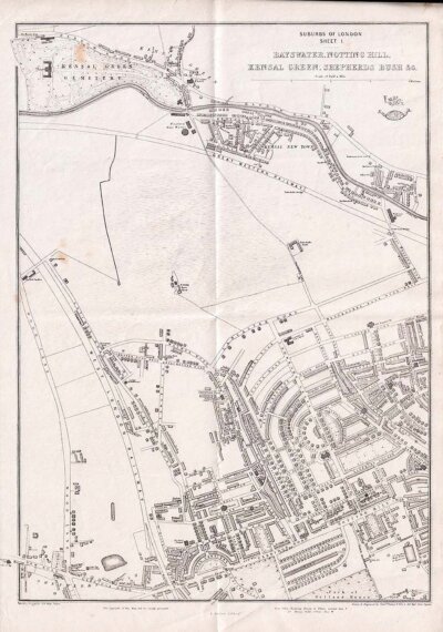 Suburbs of London  Sheet 1  Bayswater Notting Hill Kensal Green Shepherds Bush &c