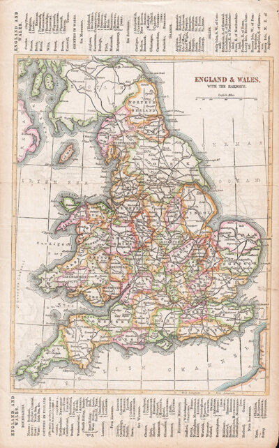 England & Wales with Railways  