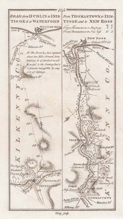 George Taylor and Andrew Skinner - Road from Dublin to Inistioge & to Waterford/ From Thomastown to Inisttioge and to New Ross