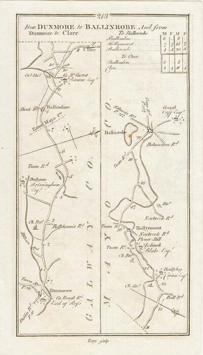 George Taylor and Andrew Skinner - Road from Dunmore to Ballinrobe and from Dumore to Clare
